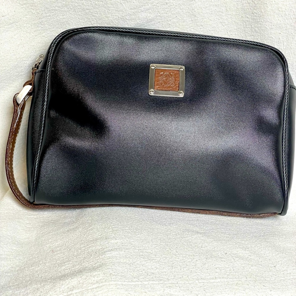 Loewe Black and tan leather Toiletry Bag EUC